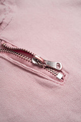 Denim Metallic Zipper Ripped Skirt