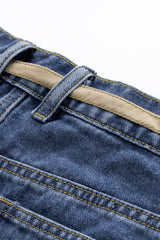 Denim Patchwork Mini Skirt