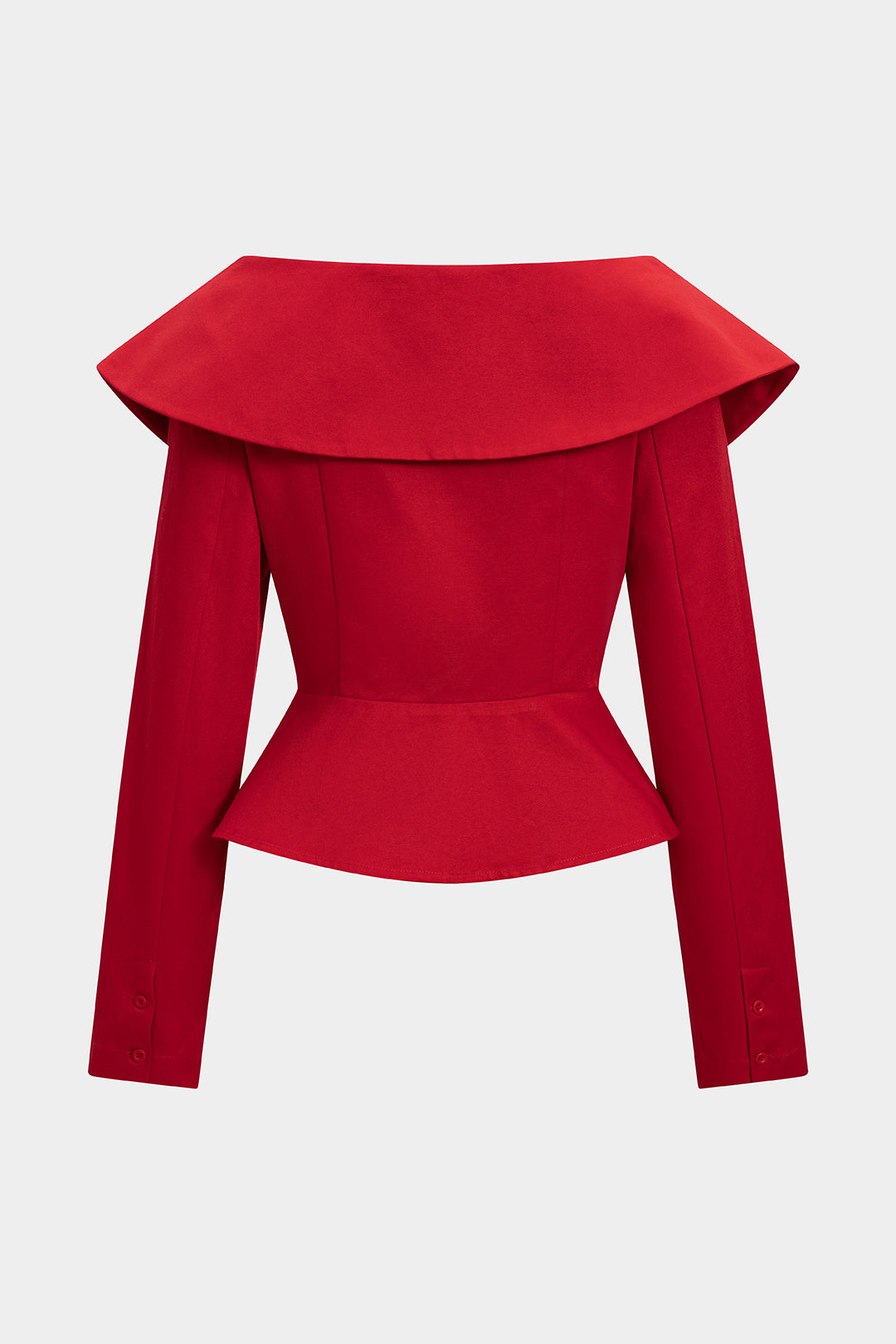 Asymmetrical Metallic Button Crossed Long-Sleeve Shirt