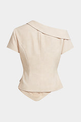 Asymmetrical One Shoulder Ruched Top