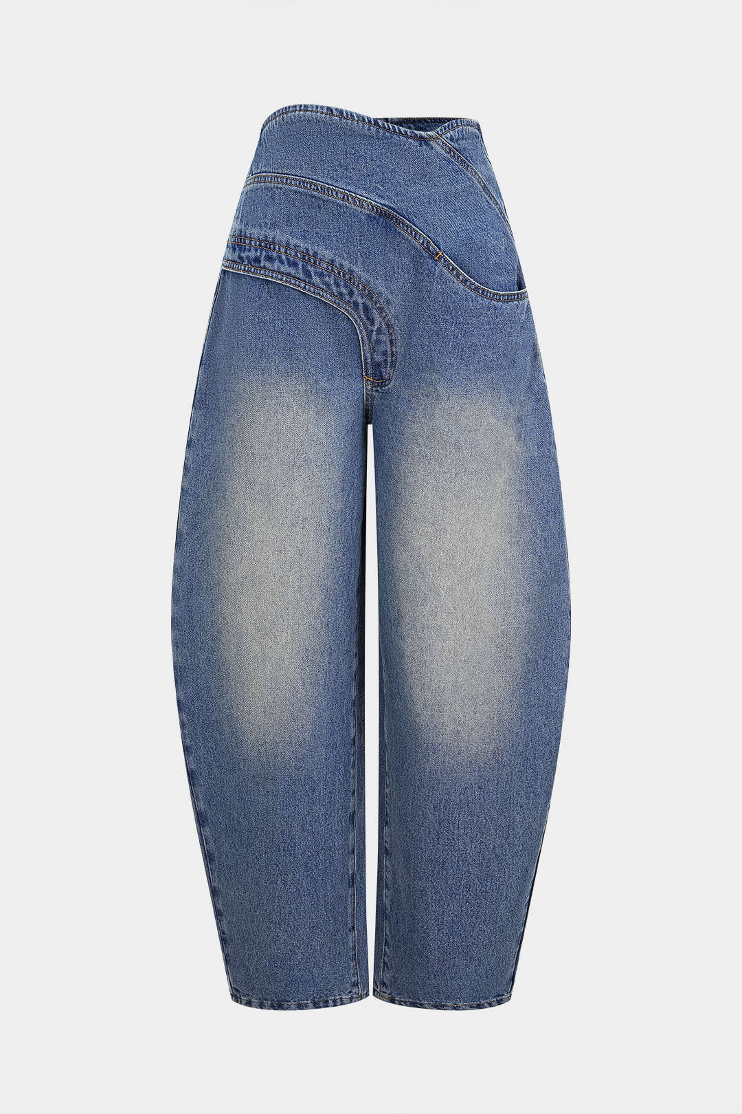 Denim Asymmetrical Zipper Pocket Jeans