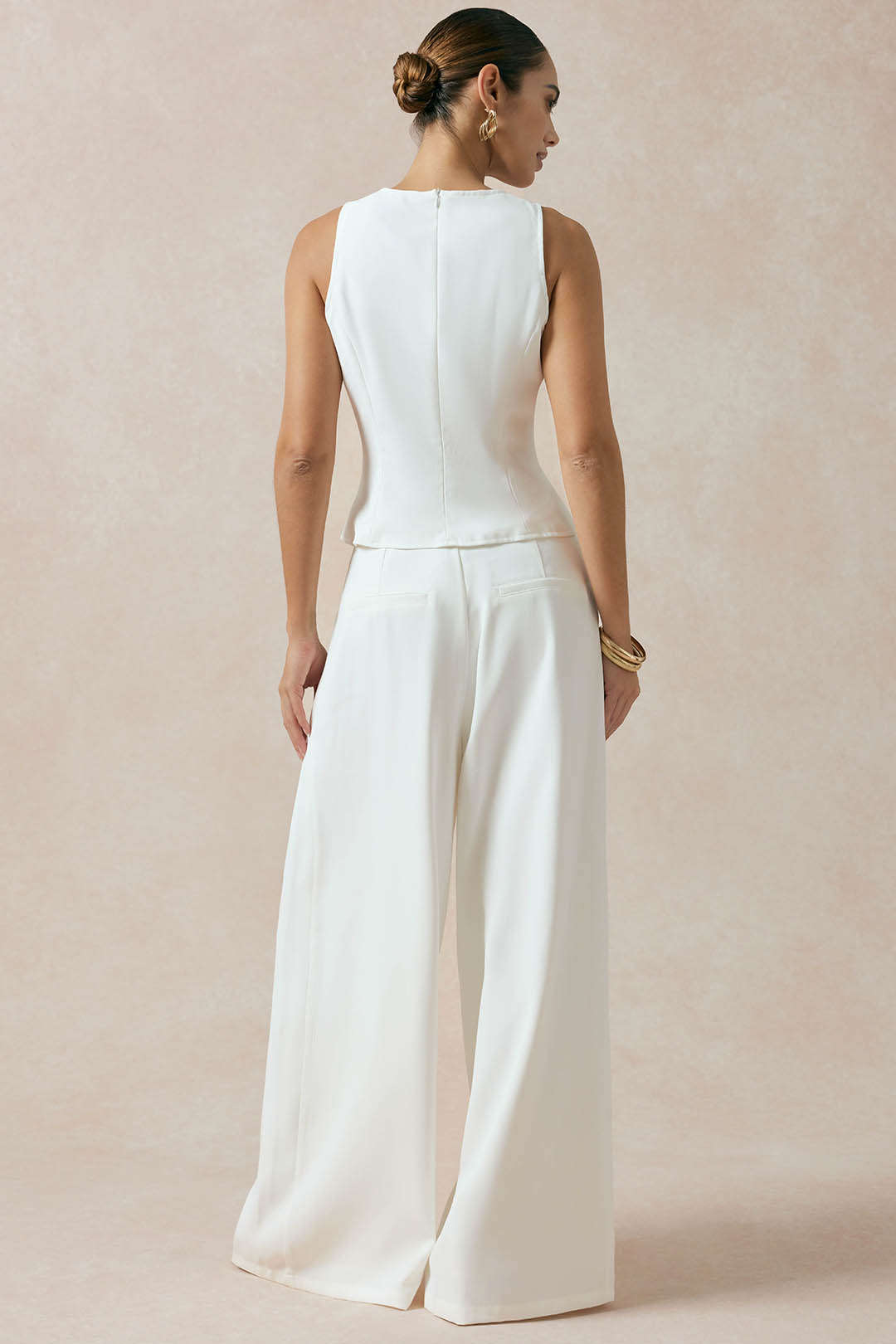 Cut Out Asymmetrical Button Tank Top