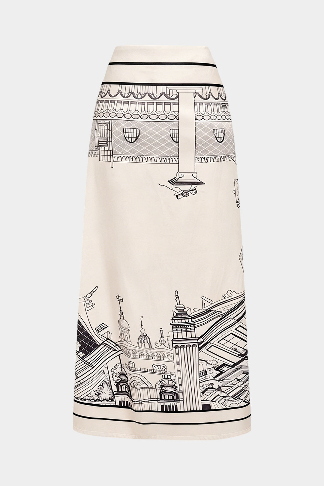 Artistic Print Stain Drawstring Asymmetrical Ruched Skirt