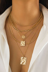 Alloy Multi-Layer Geometric Necklace