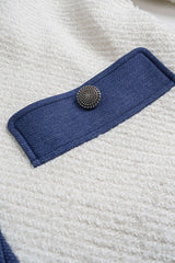 Denim Patchwork Button Blazer