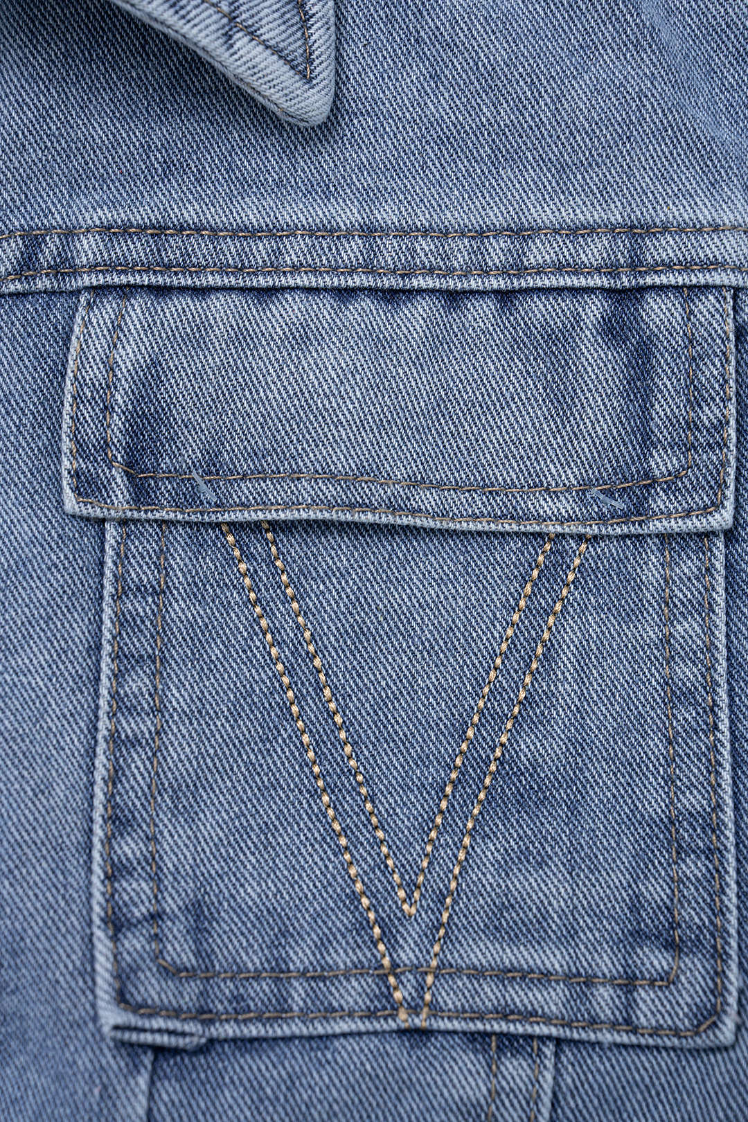 Denim Tie-Up Long Sleeve Shirt