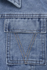 Denim Tie-Up Long Sleeve Shirt