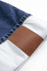 Denim Asymmetrical Patchwork Zipper Skirt