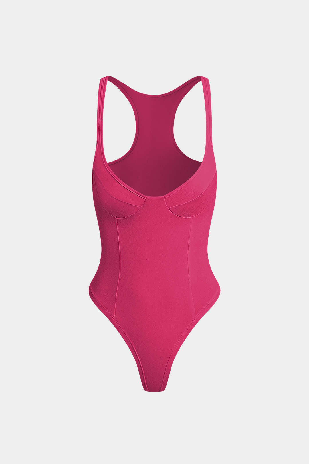 Basic Solid Deep-V Neck Bustier Sleeveless Bodysuit
