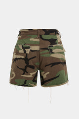 Camo Destroyed Cargo Shorts