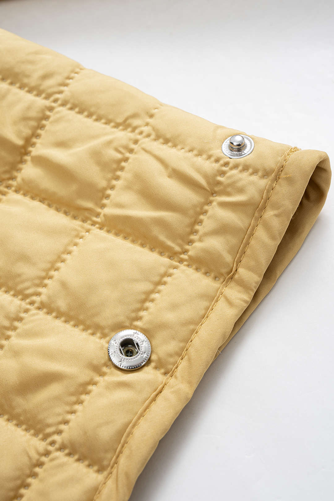 Button Plaid Puffer