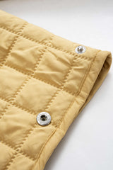 Button Plaid Puffer