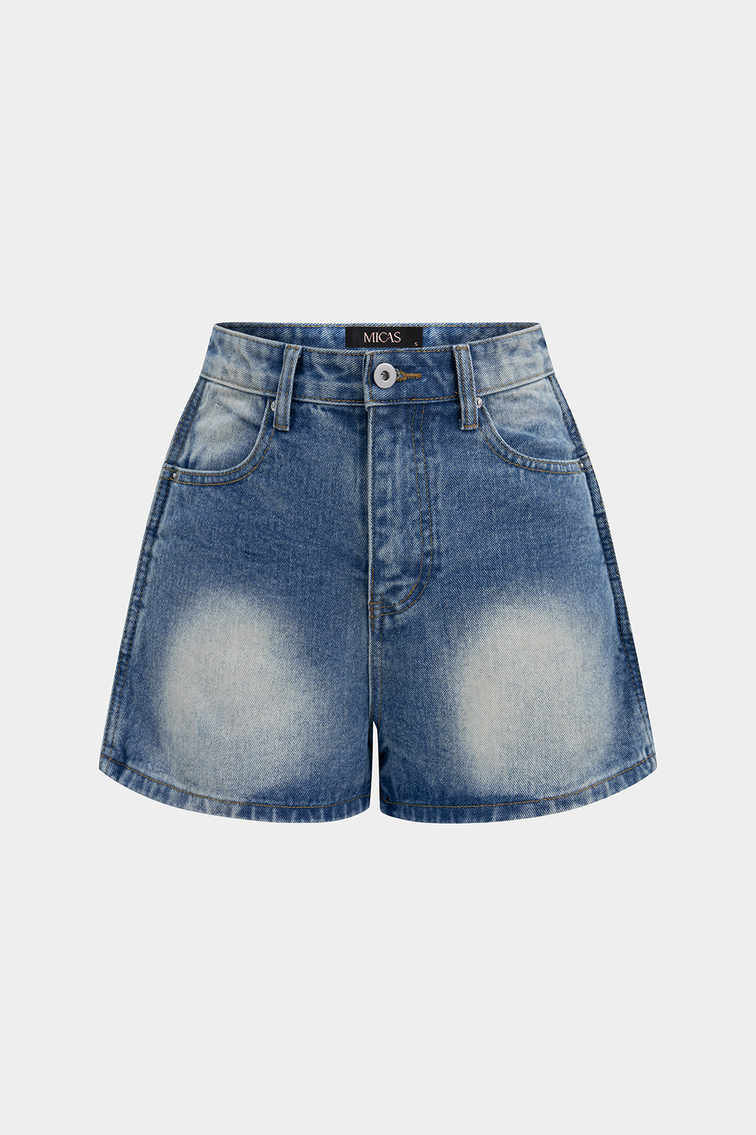 Denim Button Pocket Shorts