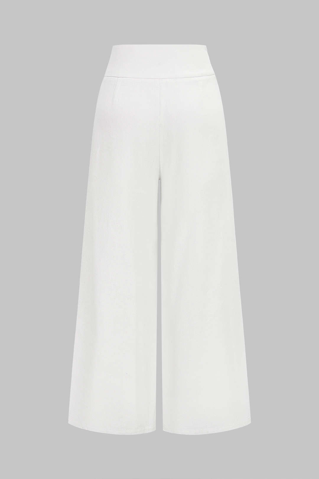 Asymmetrical Waistband Wide Leg Pants