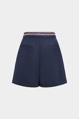 Contrast Trim Wide Leg Shorts