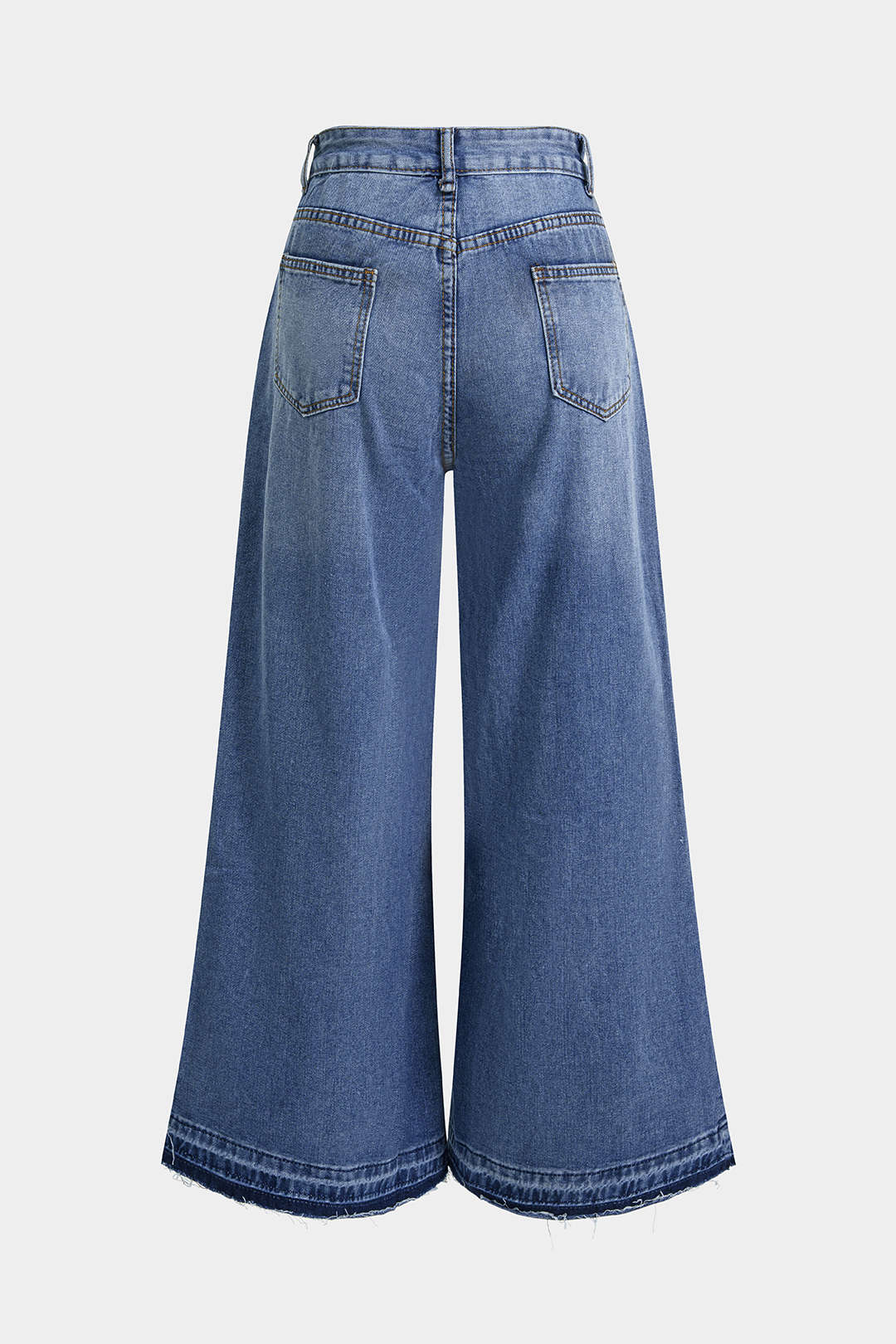 Denim Contrast Wide Leg Jeans