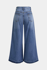 Denim Contrast Wide Leg Jeans