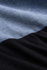 Denim Drawstring Patchwork Crop Top
