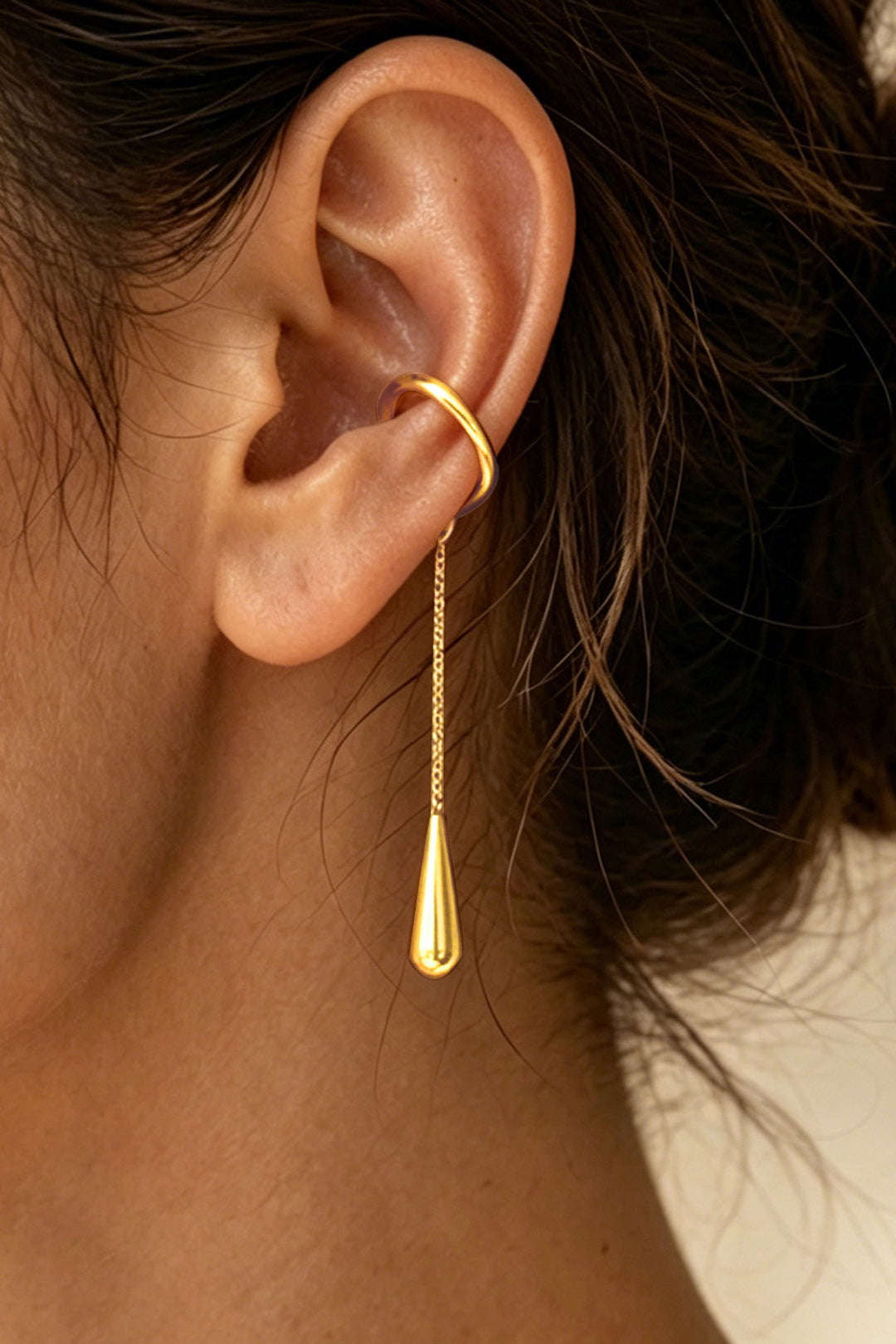 Alloy Tassel C Shape Drop Pendant Earrings
