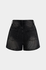 Denim Button Pocket Shorts