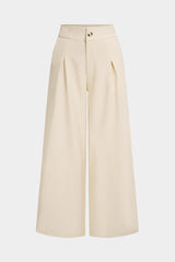 Button Wide-Leg Pants