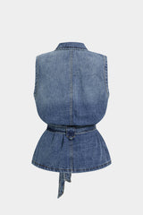 Denim Tie-Up Vests