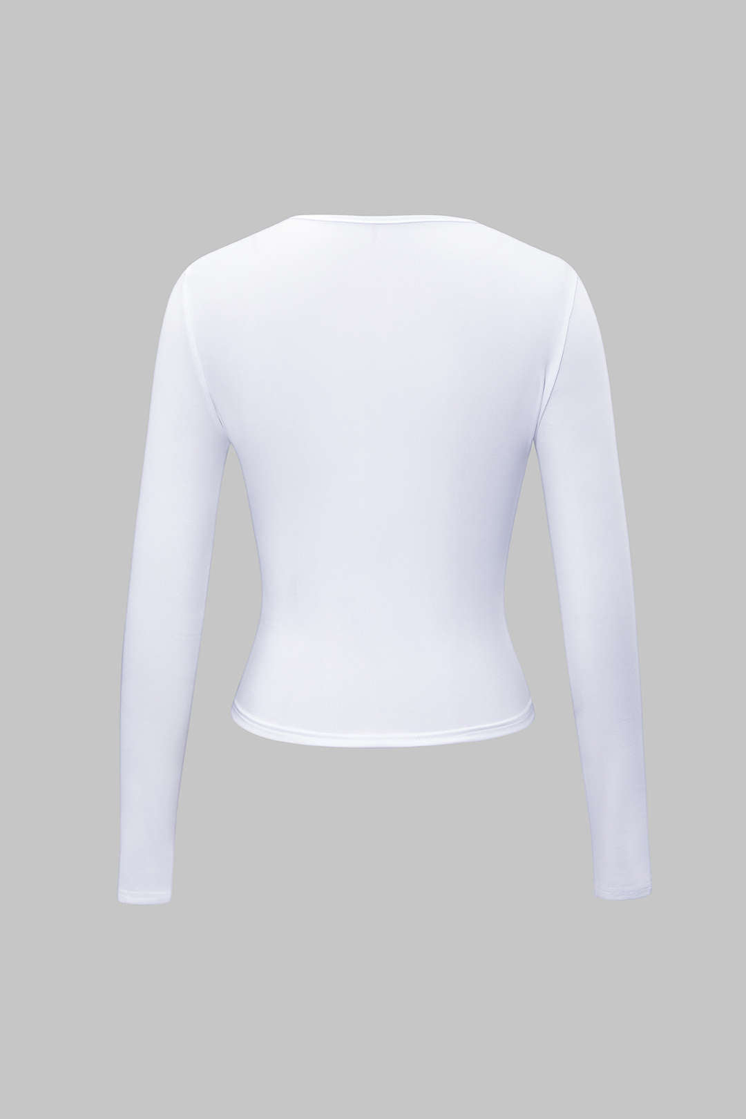 Basic Solid Round Neck Long Sleeve Top