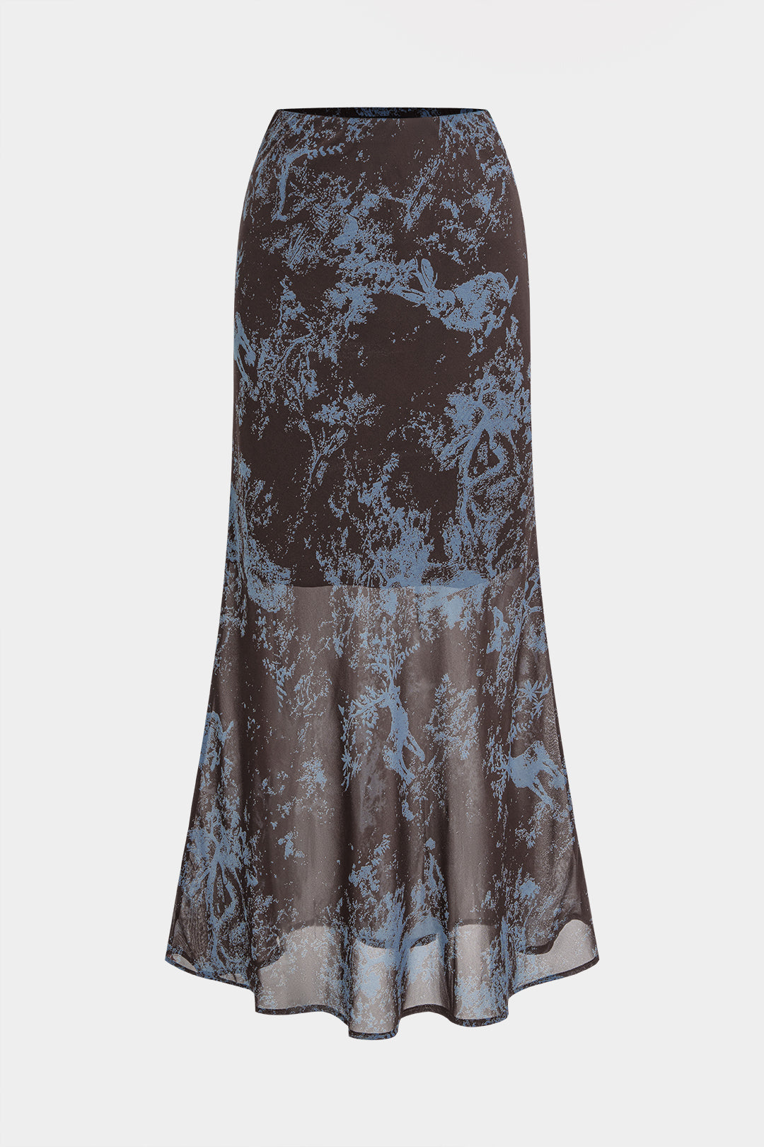 Abstract Print Mesh Skirt