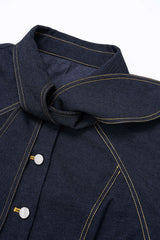 Denim Tie-Up Button Bodysuit