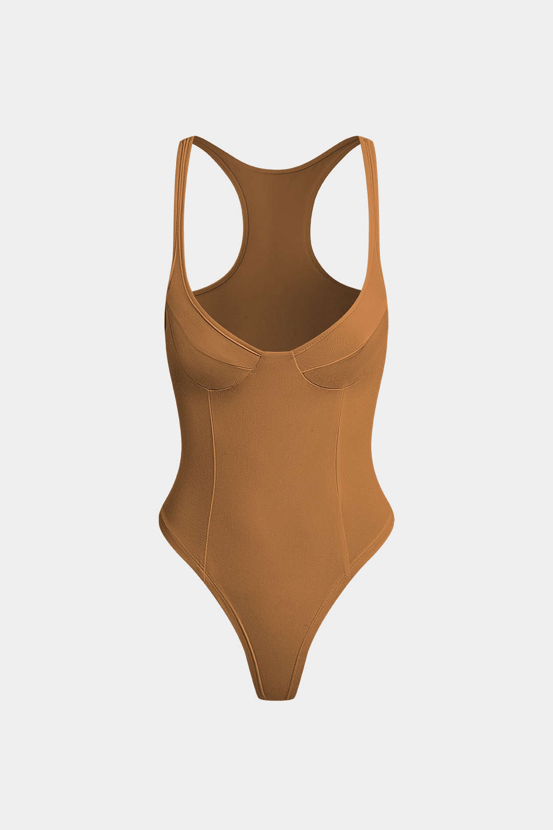 Basic Solid Deep-V Neck Bustier Sleeveless Bodysuit