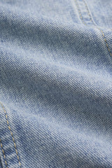 Denim Button Frayed Vest