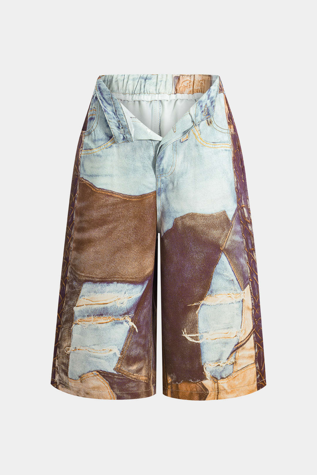 Chain Print  Wide Leg Shorts