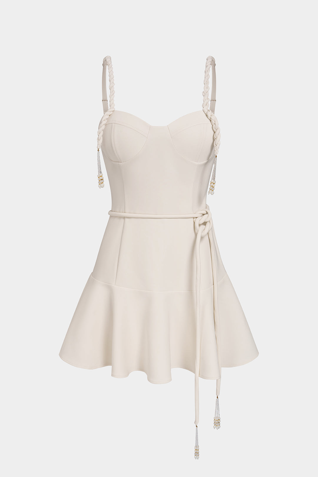 Bustier Belted Braided Slip Sleeveless Mini Dress