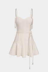 Bustier Belted Braided Slip Sleeveless Mini Dress