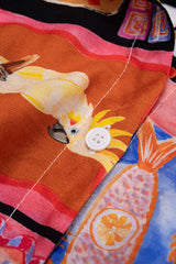 Artistic Print Strappy Short Sleeeve Top