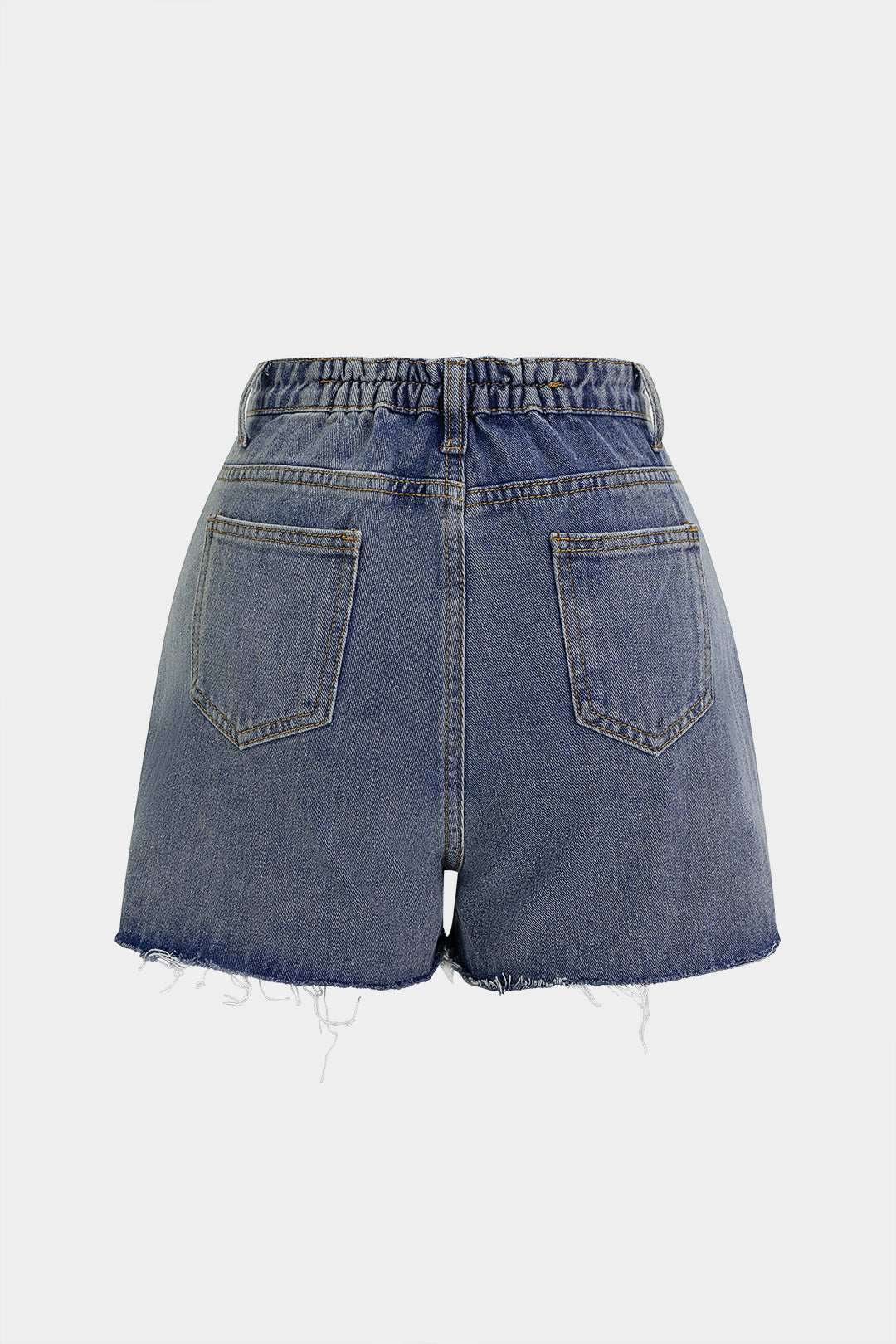 Denim Frayed High Waist Skirt