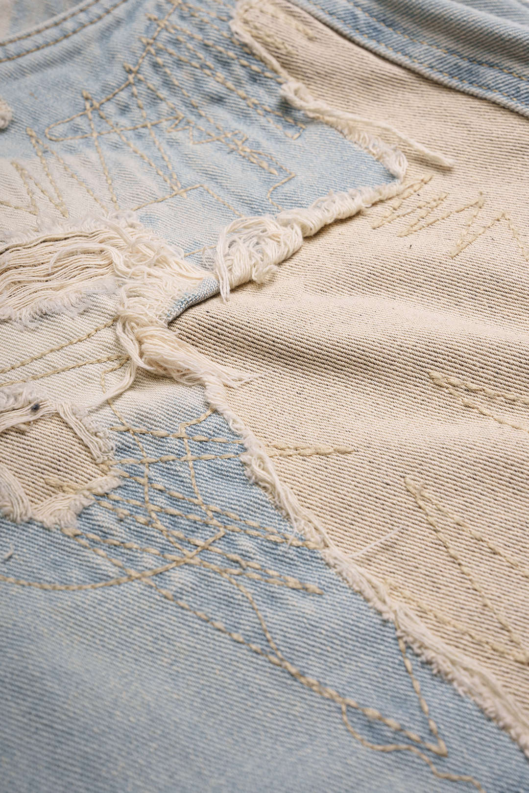 Denim Asymmetrical Frayed Seamdetail High Waist Shorts
