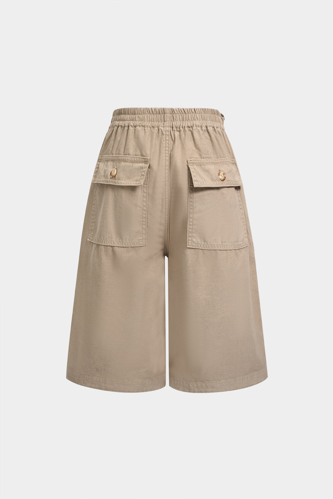 Denim Camo Print Tie Up Pocket Shorts
