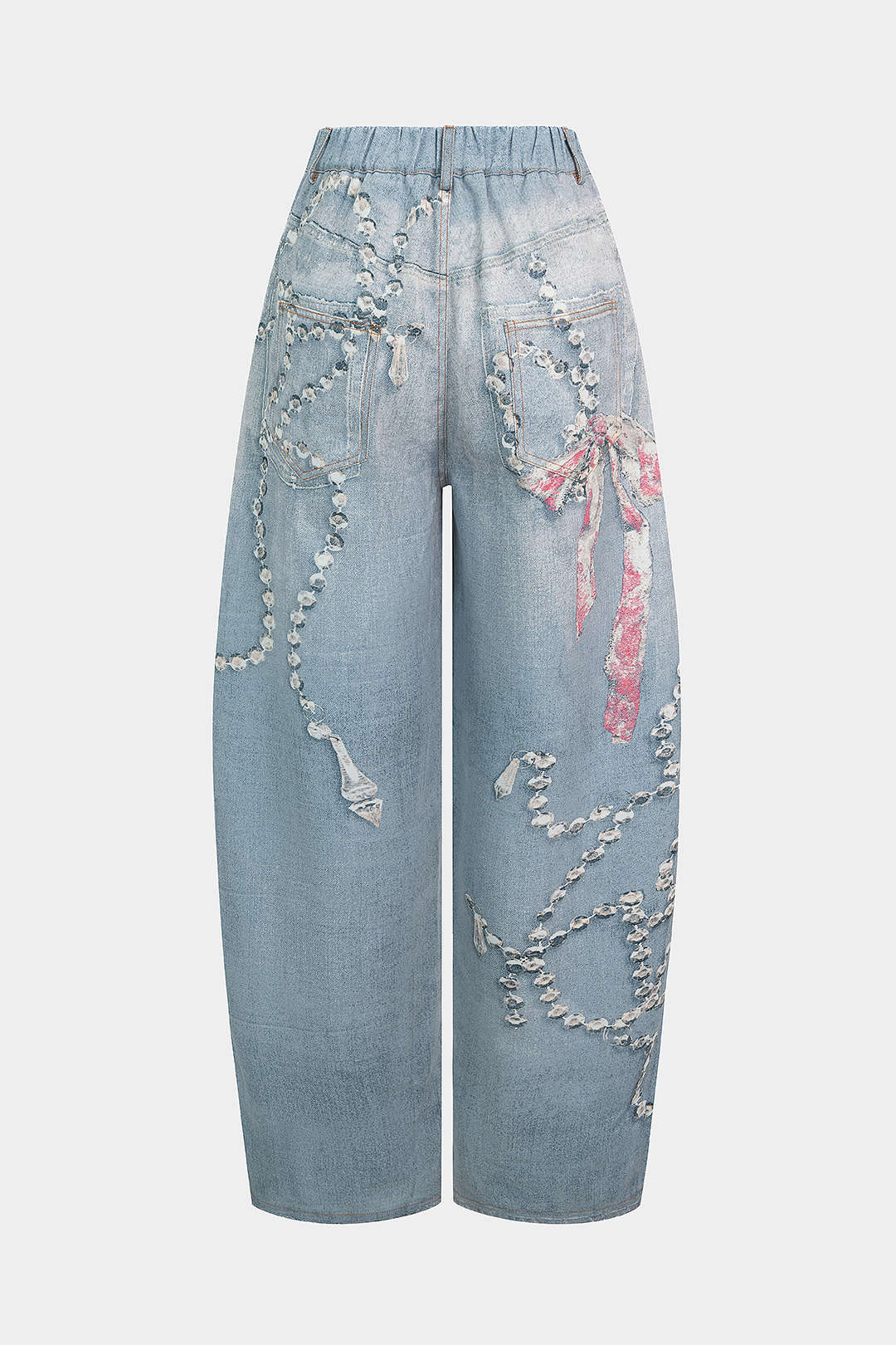 Artistic Print High Waist Wide Leg Pants