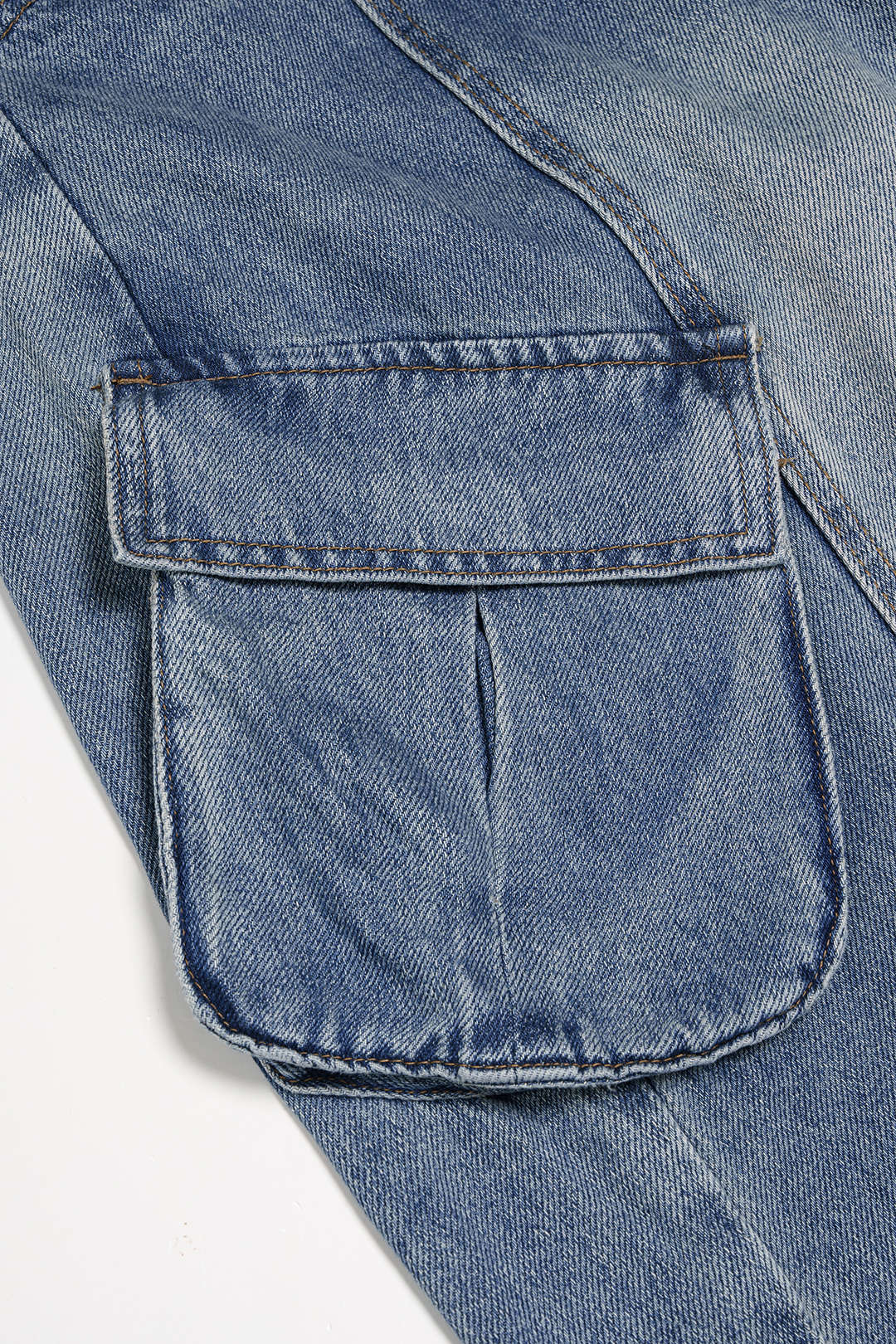 Denim Pocket Wide Leg Jeans