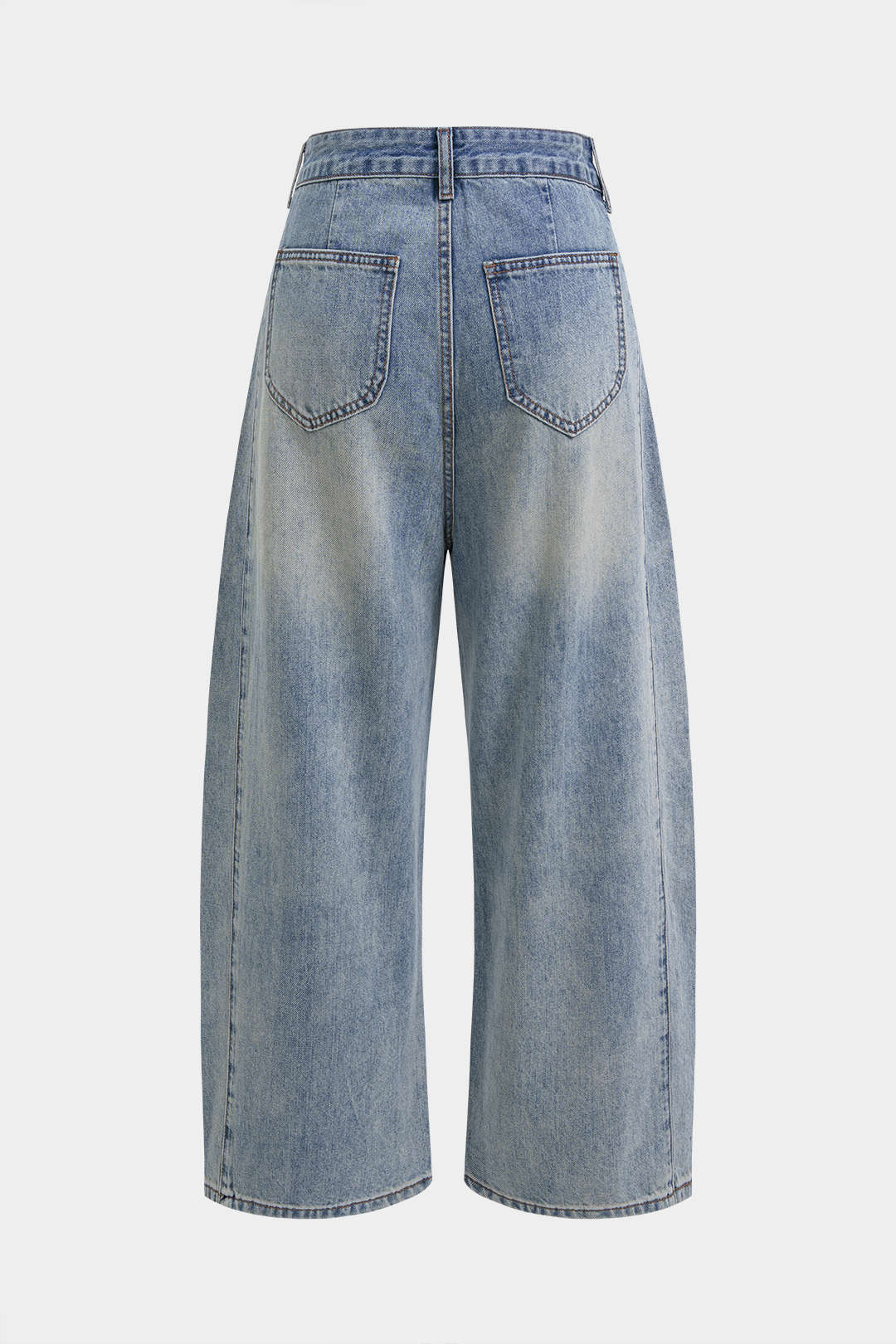Denim Rhinestone High Waist Wide Leg Jeans