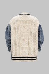 Denim Patchwork Knit Outerwear