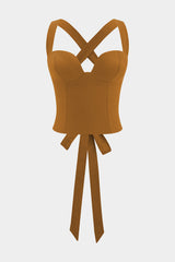 Bustier Backless Tie-Up Cami Top
