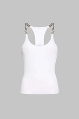 Chain Decor Sleeveless Tank Top