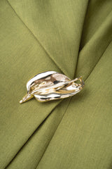 Asymmetrical Lapel Metallic Button Short-Sleeve Shirt