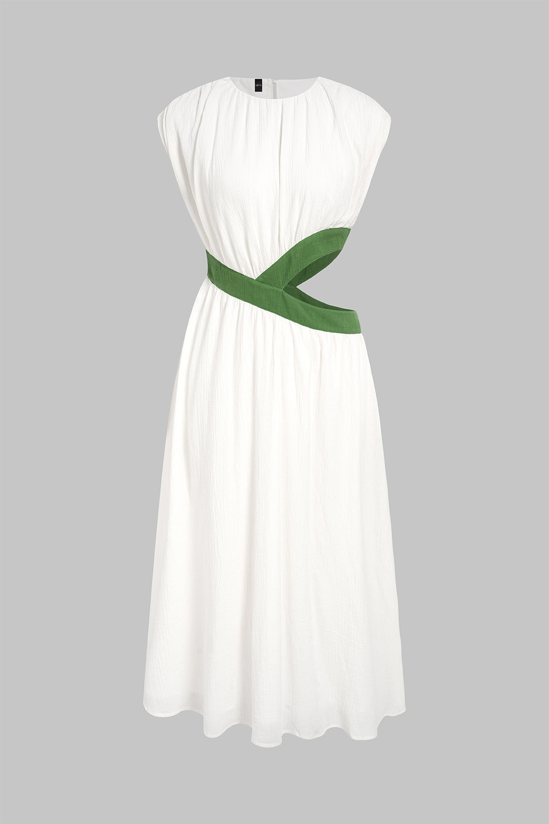 Contrast Cut Out Sleeveless Midi Dress