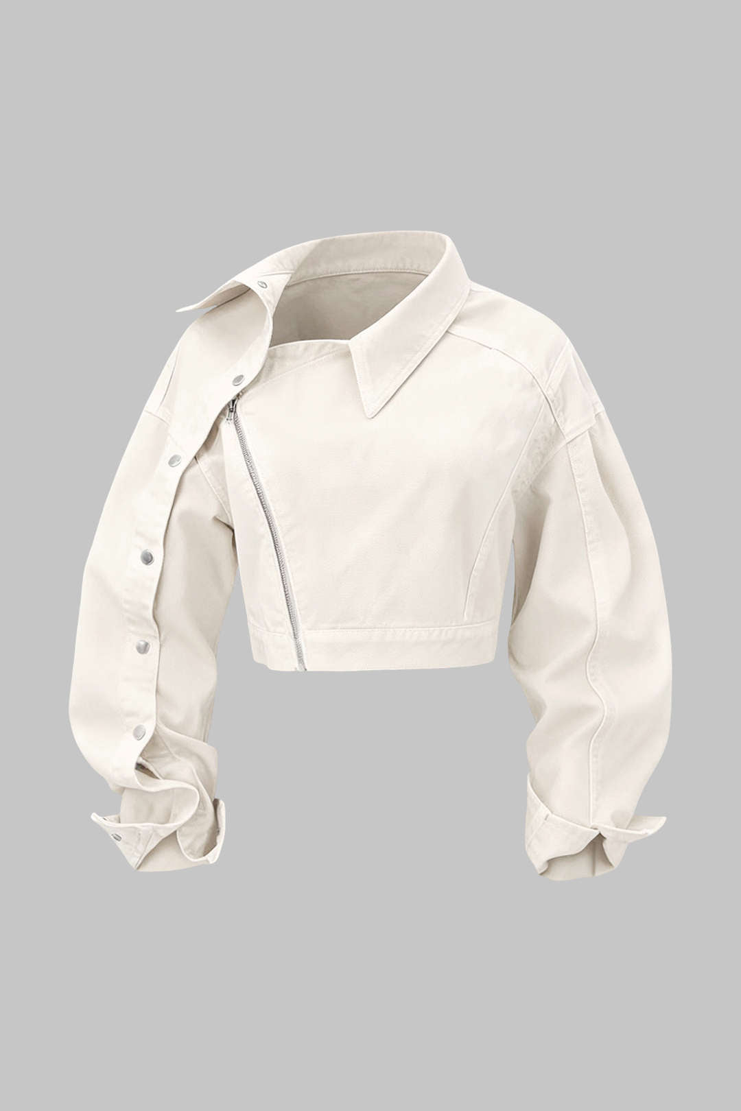 Asymmetrical Zipper Long-Sleeve Shirt