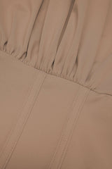Asymmetrical Ruched Corset Zipper Long-Sleeve Bodysuit